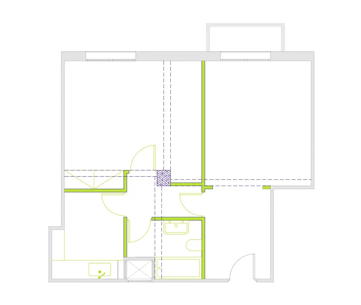 Floor plan before intervention